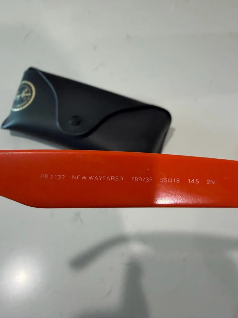 Ray-Ban Men's Two-Tone Navy and Orange Wayfarer Sunglasses w/ case